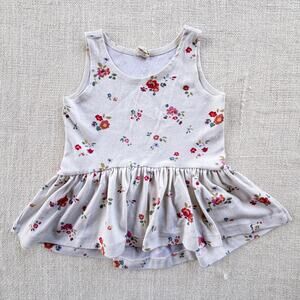Little Road Co. White Floral Peplum Tank VGUC 4